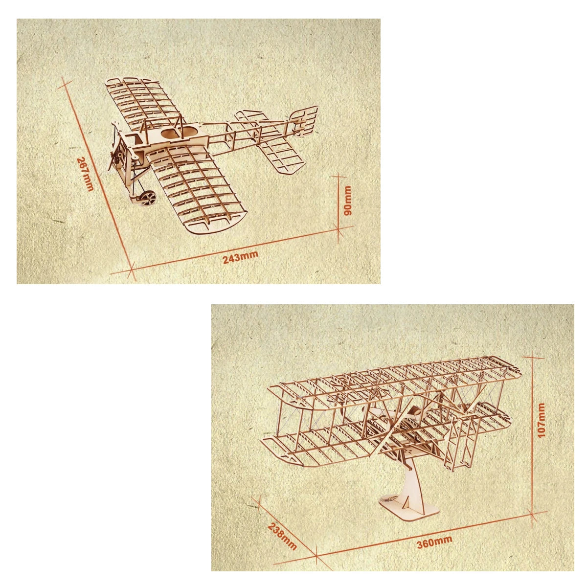 Maqueta 3D avioneta Hermanos Wright