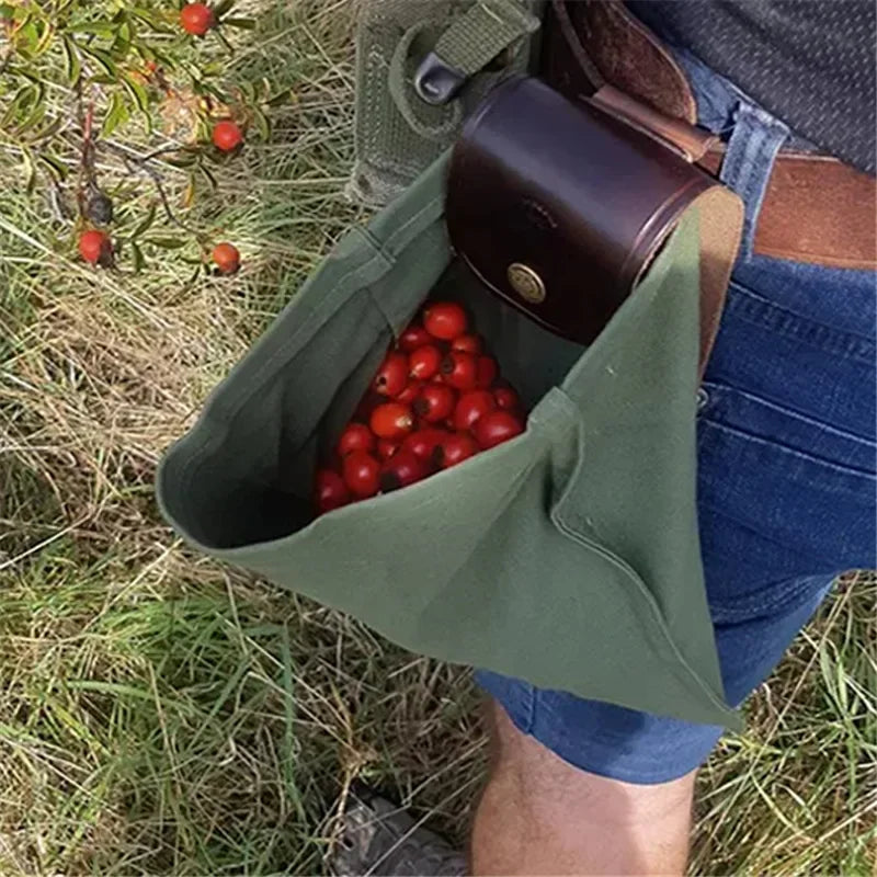 Cartera plegable de recolección de cuero y lona