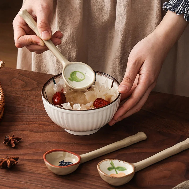 Cucharas soperas cerámicas estilo japonés